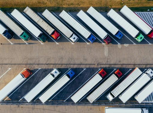 trucks parked in a row