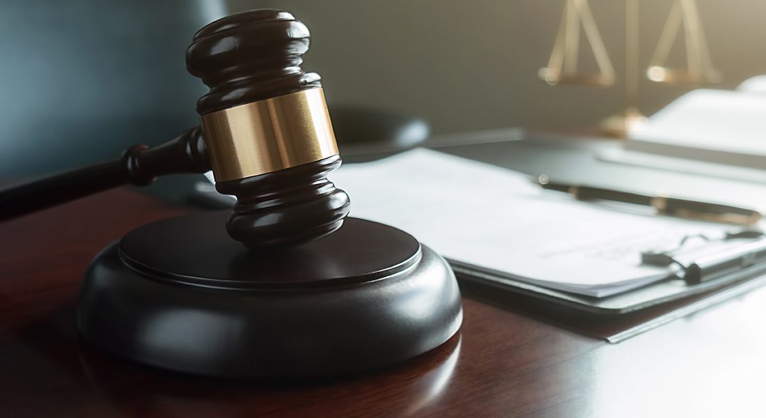 gavel on a judge's bench