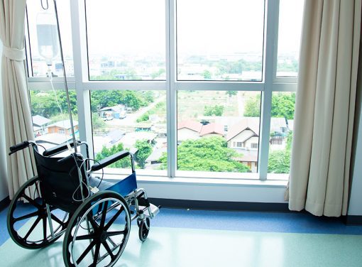 wheelchair by window