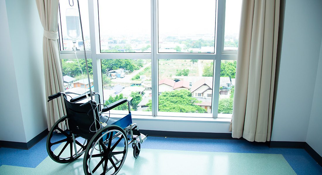wheelchair by window