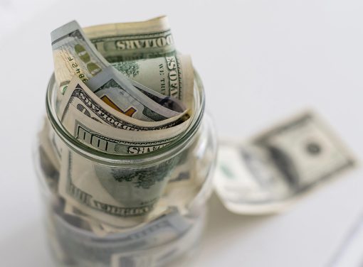 money in jar