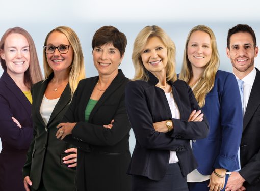 Attorneys Isabelle Young, Elizabeth Palmer, Alice Paylor, Cherie Blackburn, Christy Rogers and Bijan Ghom