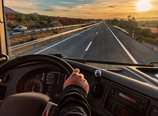 truck driver looking out of windshield