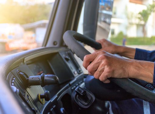 truck driver at wheel