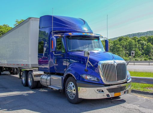 Semi truck driving on highway