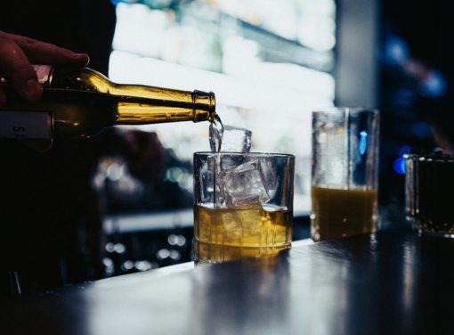 Closeup of bartender making cocktail